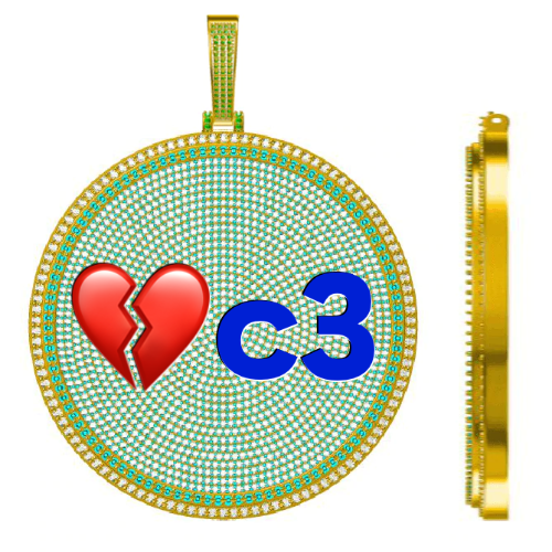 CUSTOM LETTER NECKLACE 3D BIG DISC