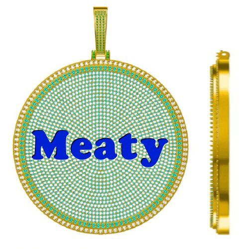 CUSTOM LETTER NECKLACE 3D BIG DISC