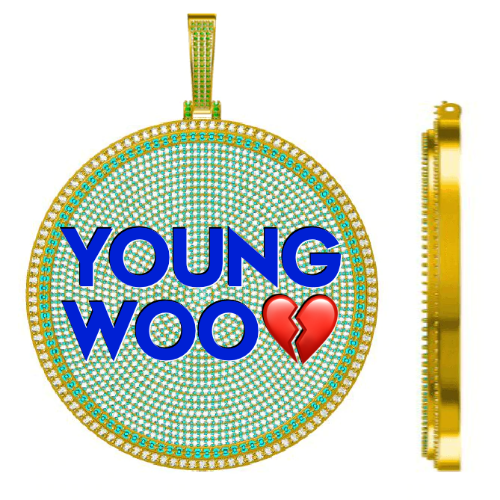 CUSTOM LETTER NECKLACE 3D BIG DISC