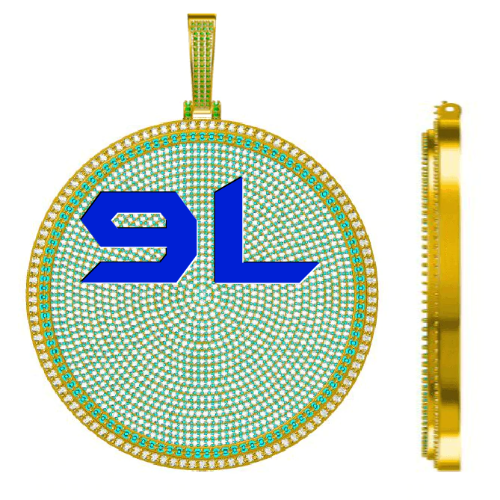 CUSTOM LETTER NECKLACE 3D BIG DISC