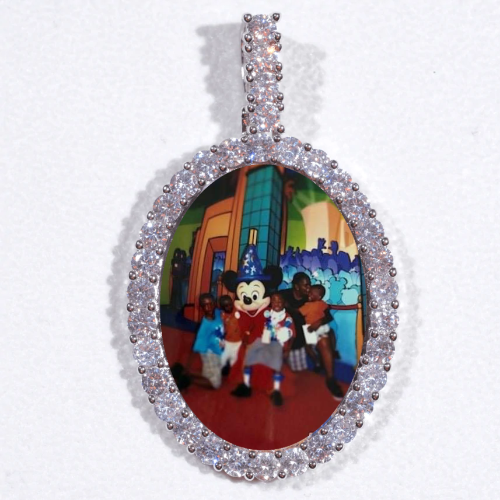 Large 3D Oval Custom Picture Pendant