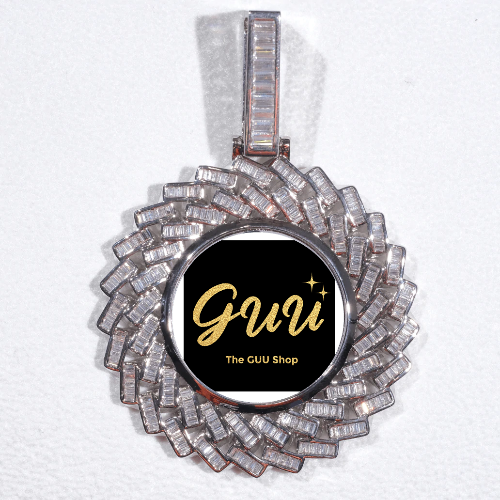 Large 3D Baguette Custom Picture Pendant