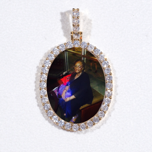 3D Oval Custom Picture Pendant