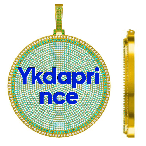CUSTOM LETTER NECKLACE 3D BIG DISC