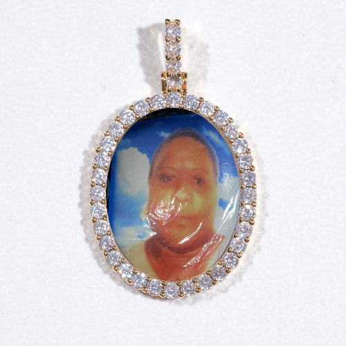 3D Oval Custom Picture Pendant