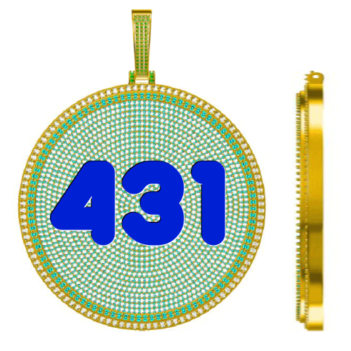 CUSTOM LETTER NECKLACE 3D BIG DISC
