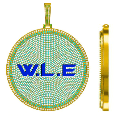 CUSTOM LETTER NECKLACE 3D BIG DISC