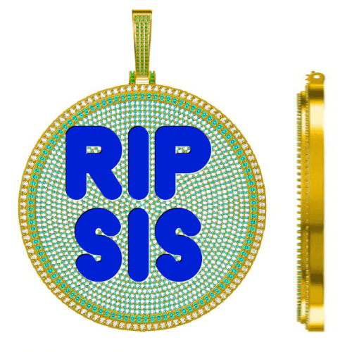 CUSTOM LETTER NECKLACE 3D BIG DISC