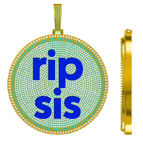 CUSTOM LETTER NECKLACE 3D BIG DISC
