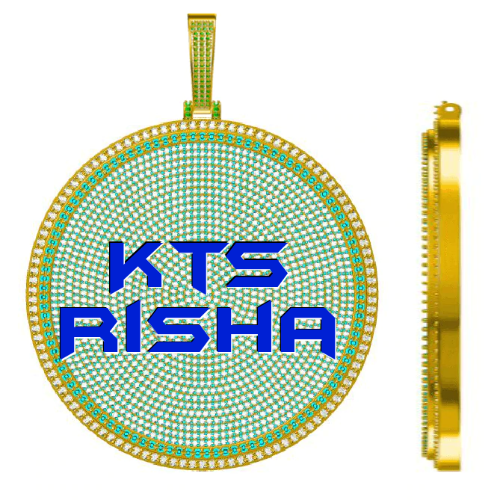 CUSTOM LETTER NECKLACE 3D BIG DISC