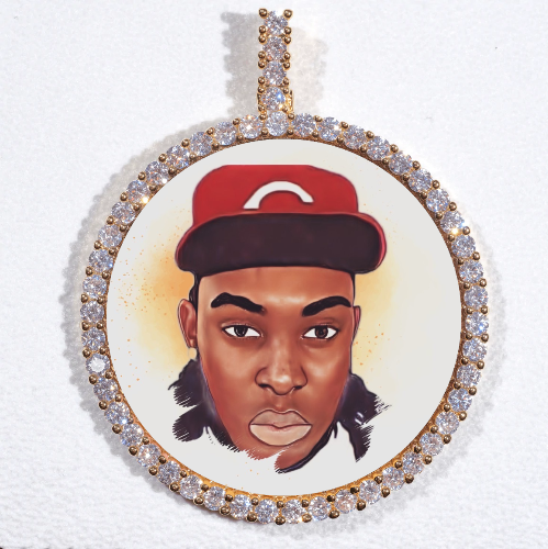 LARGE 3D CIRCLE CUSTOM PICTURE PENDANT