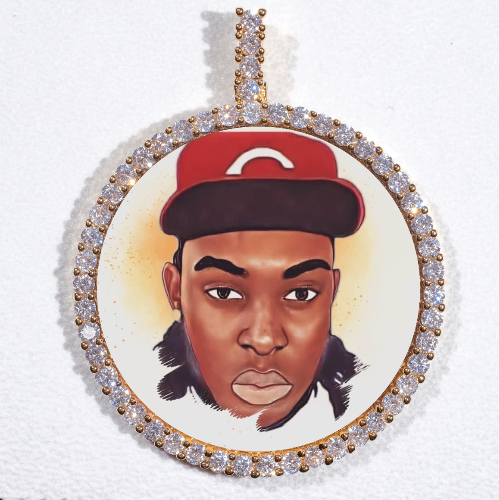 LARGE 3D CIRCLE CUSTOM PICTURE PENDANT