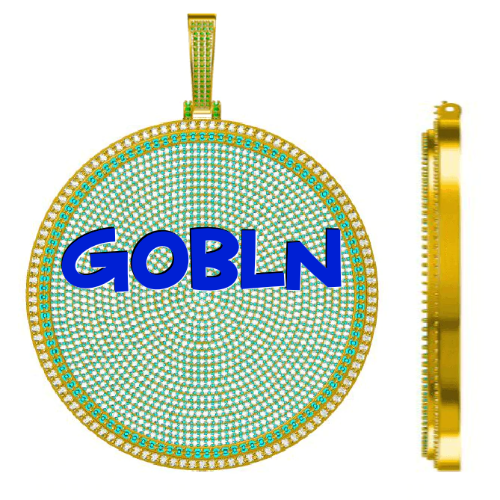 CUSTOM LETTER NECKLACE 3D BIG DISC
