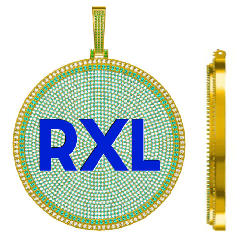 CUSTOM LETTER NECKLACE 3D BIG DISC