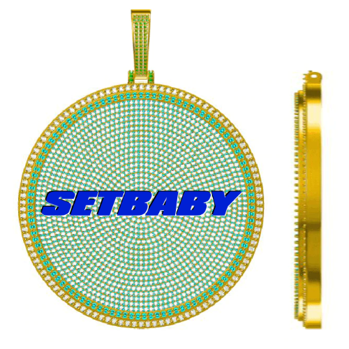 CUSTOM LETTER NECKLACE 3D BIG DISC