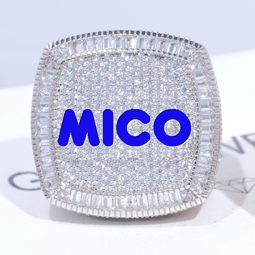 CUSTOM LETTER 3D ICED RING