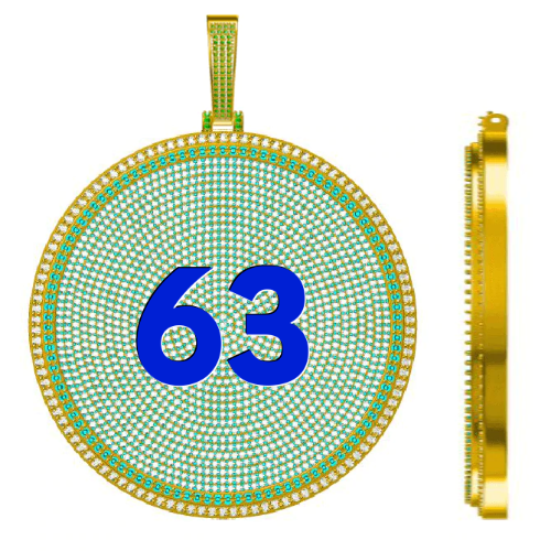 CUSTOM LETTER NECKLACE 3D BIG DISC