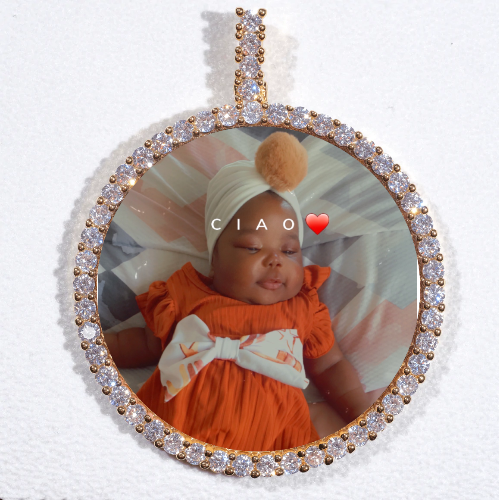 LARGE 3D CIRCLE CUSTOM PICTURE PENDANT
