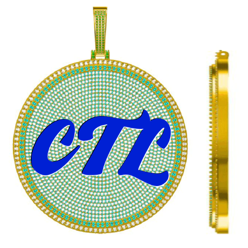CUSTOM LETTER NECKLACE 3D BIG DISC