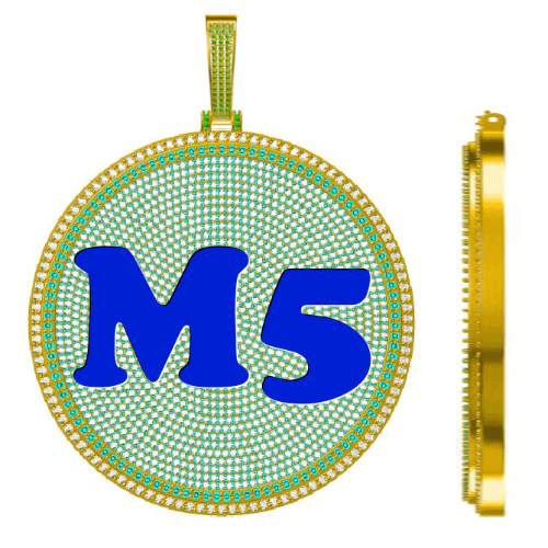 CUSTOM LETTER NECKLACE 3D BIG DISC
