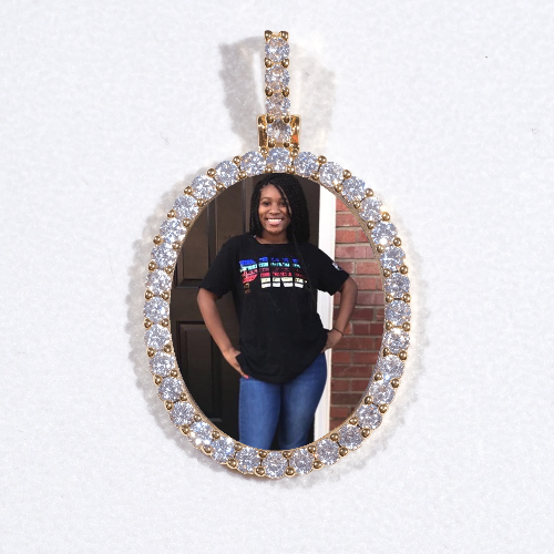 3D Oval Custom Picture Pendant