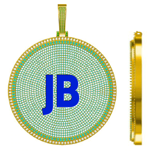 CUSTOM LETTER NECKLACE 3D BIG DISC