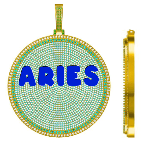 CUSTOM LETTER NECKLACE 3D BIG DISC