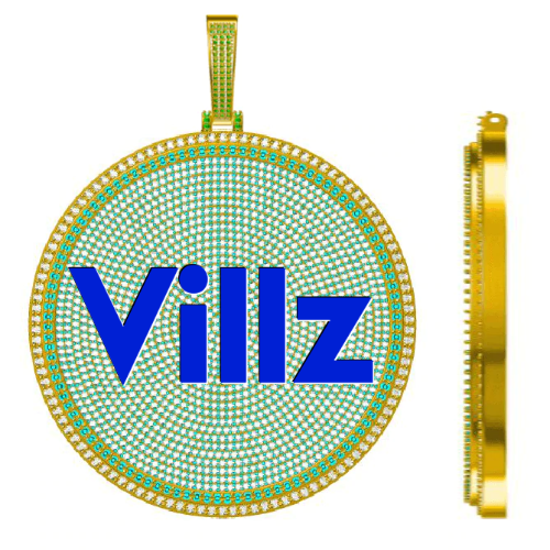 CUSTOM LETTER NECKLACE 3D BIG DISC