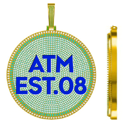 CUSTOM LETTER NECKLACE 3D BIG DISC