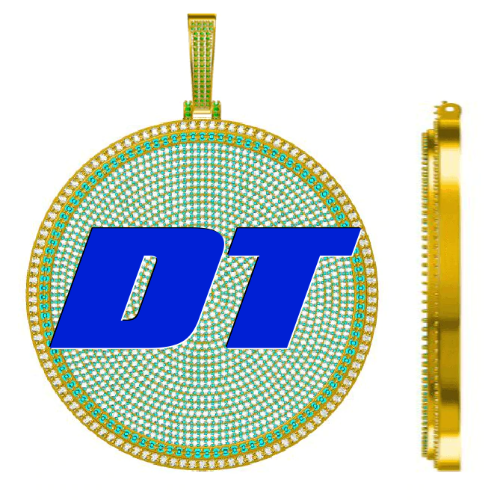 CUSTOM LETTER NECKLACE 3D BIG DISC