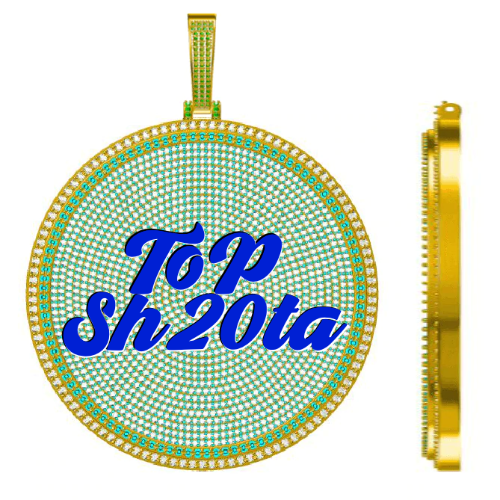 CUSTOM LETTER NECKLACE 3D BIG DISC