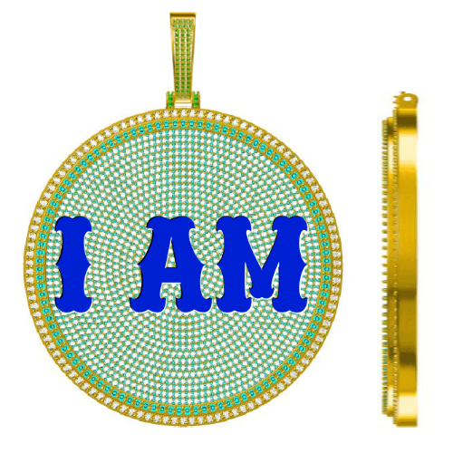 CUSTOM LETTER NECKLACE 3D BIG DISC