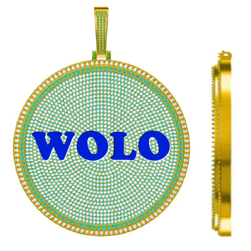 CUSTOM LETTER NECKLACE 3D BIG DISC