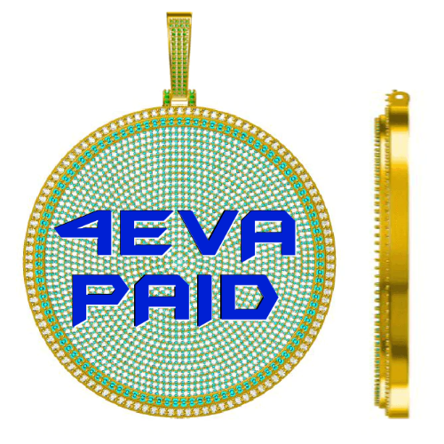 CUSTOM LETTER NECKLACE 3D BIG DISC