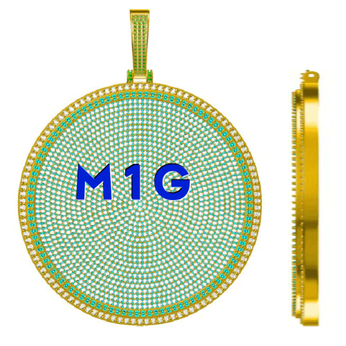 CUSTOM LETTER NECKLACE 3D BIG DISC