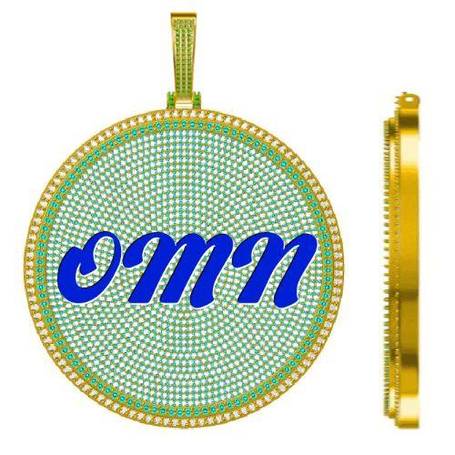 CUSTOM LETTER NECKLACE 3D BIG DISC