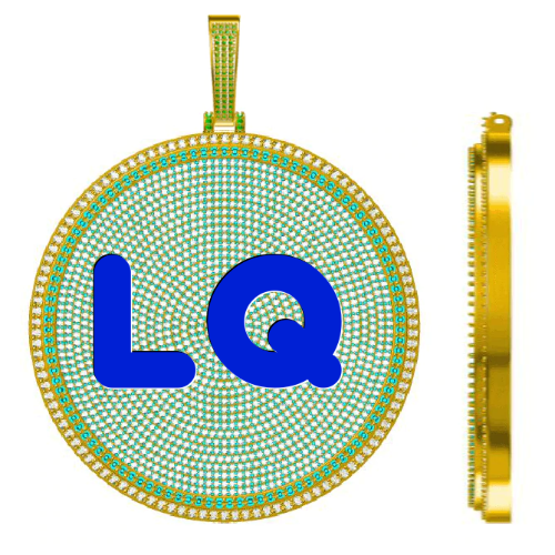 CUSTOM LETTER NECKLACE 3D BIG DISC