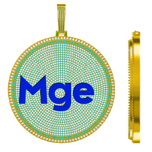 CUSTOM LETTER NECKLACE 3D BIG DISC