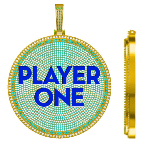 CUSTOM LETTER NECKLACE 3D BIG DISC