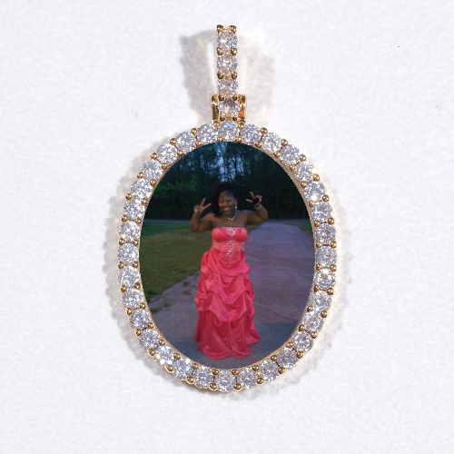 3D Oval Custom Picture Pendant