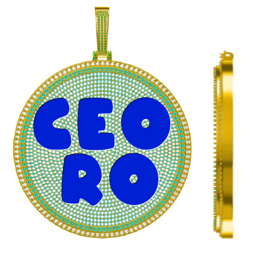 CUSTOM LETTER NECKLACE 3D BIG DISC