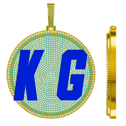 CUSTOM LETTER NECKLACE 3D BIG DISC
