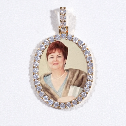 3D Oval Custom Picture Pendant