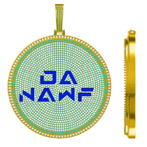 CUSTOM LETTER NECKLACE 3D BIG DISC