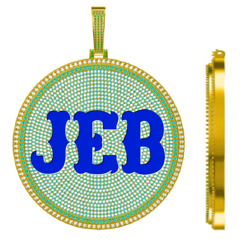 CUSTOM LETTER NECKLACE 3D BIG DISC