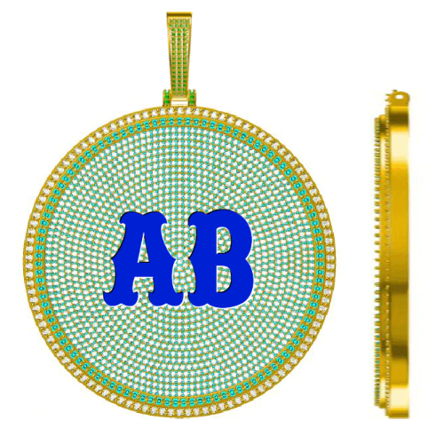 CUSTOM LETTER NECKLACE 3D BIG DISC