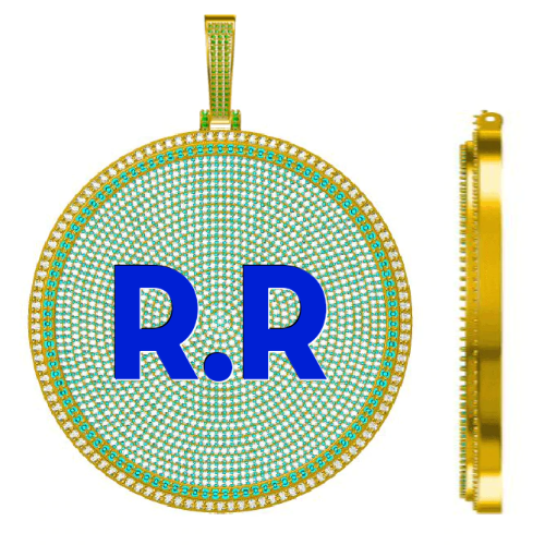 CUSTOM LETTER NECKLACE 3D BIG DISC