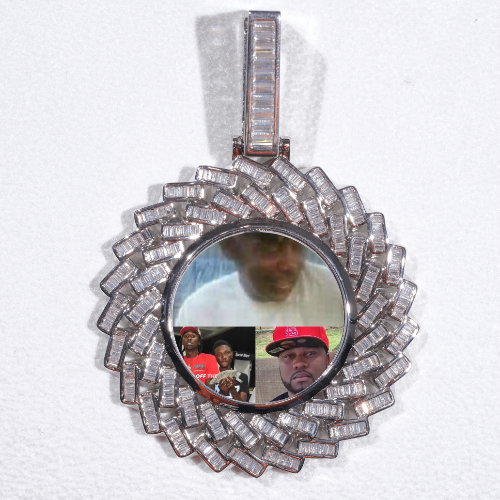 Large 3D Baguette Custom Picture Pendant
