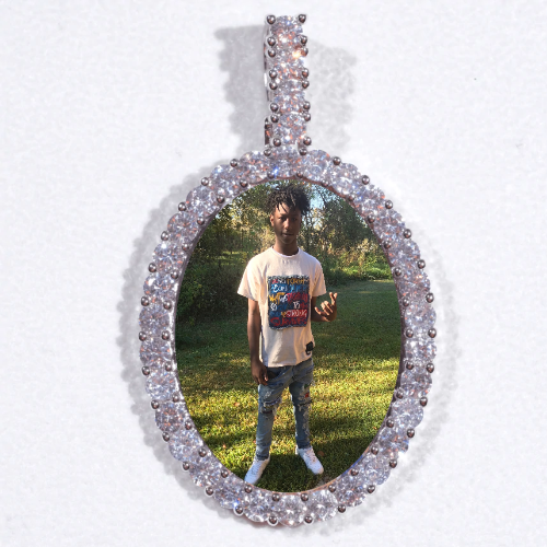 Large 3D Oval Custom Picture Pendant