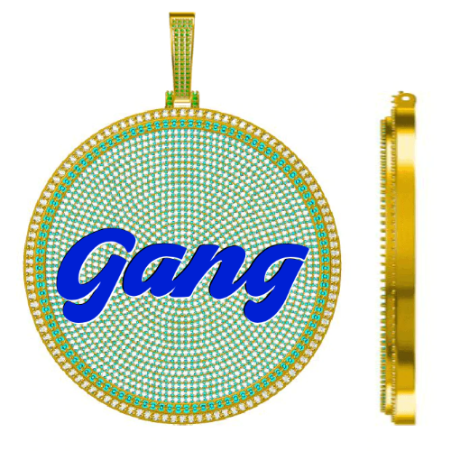 CUSTOM LETTER NECKLACE 3D BIG DISC